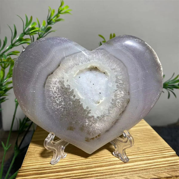 Grey Agate Geode Heart-ToShay.org