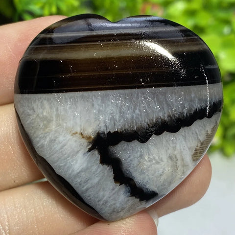 Black Agate Geode Heart-ToShay.org