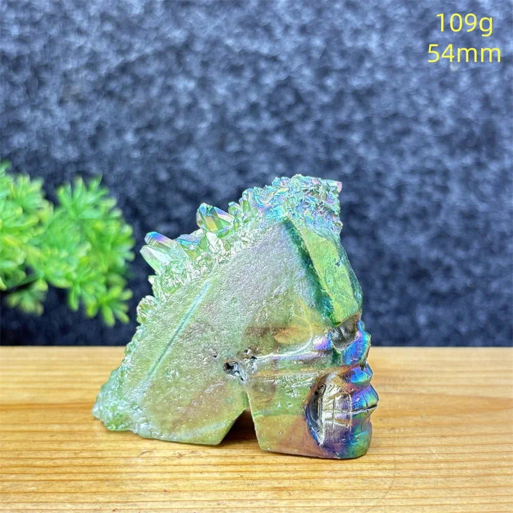 Rainbow Aura Skull Cluster-ToShay.org