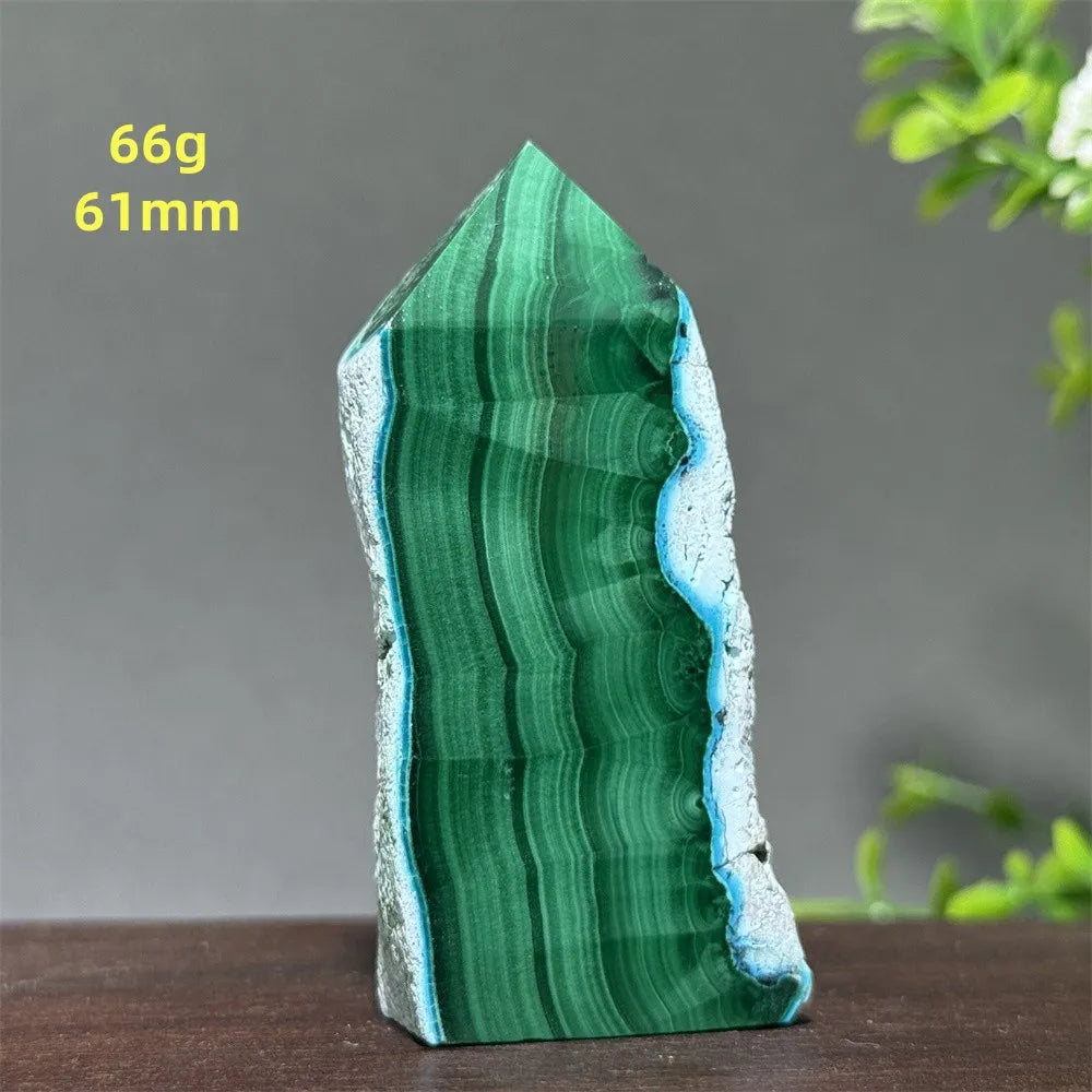 Blue Chrysocolla Malachite Point-ToShay.org