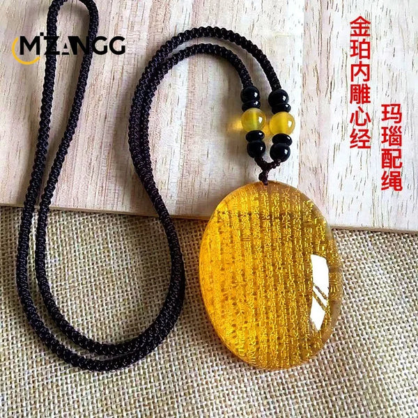 Gold Amber Buddha Pendant-ToShay.org
