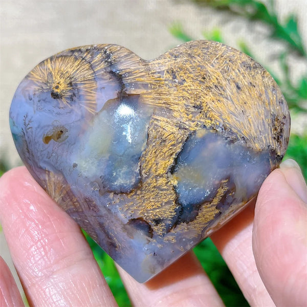 Yellow Hair Agate Heart-ToShay.org