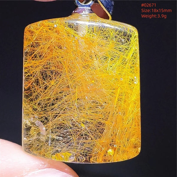 Gold Rutilated Quartz Pendant-ToShay.org