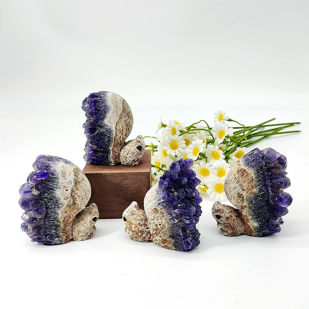 Purple Amethyst Cluster Squirrel-ToShay.org