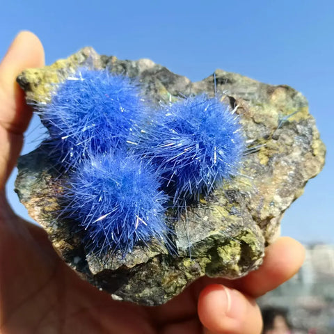 Blue Zeolite Azurite Clusters-ToShay.org