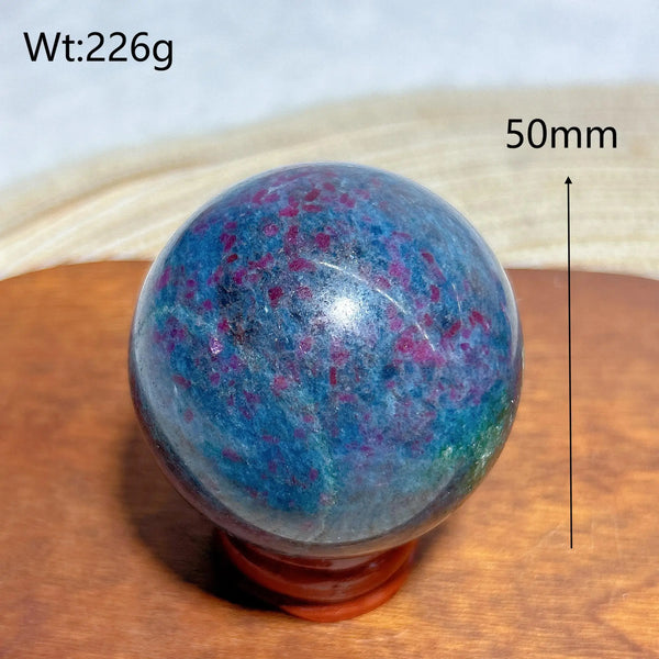Fluorescence Ruby Kyanite Ball-ToShay.org