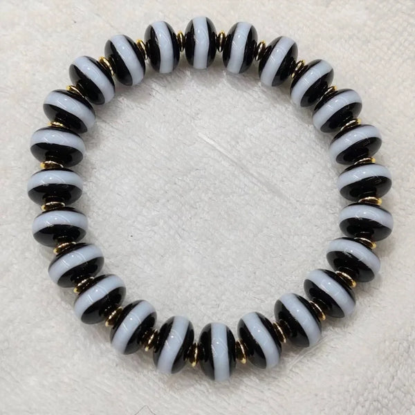 Black White Agate Bracelet-ToShay.org