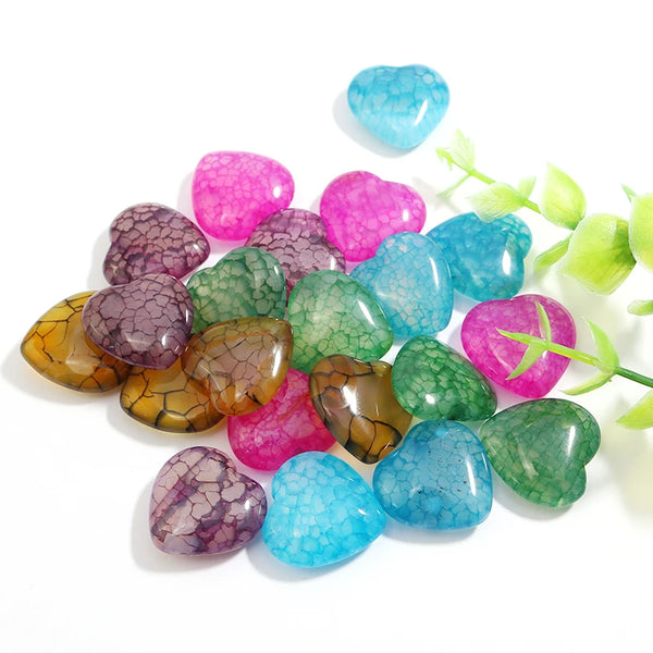 Mixed Dragon Veins Agate Heart-ToShay.org