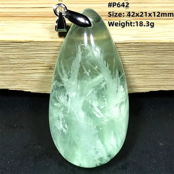 Green Feather Fluorite Pendant-ToShay.org