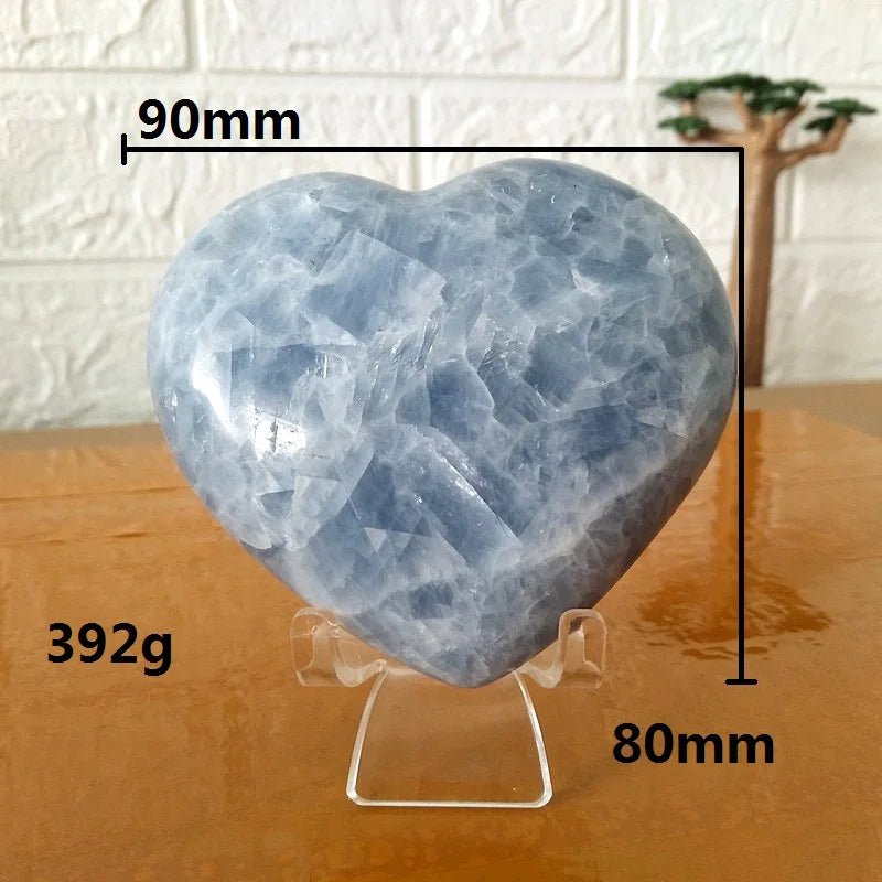Blue Celestite Crystal Heart-ToShay.org
