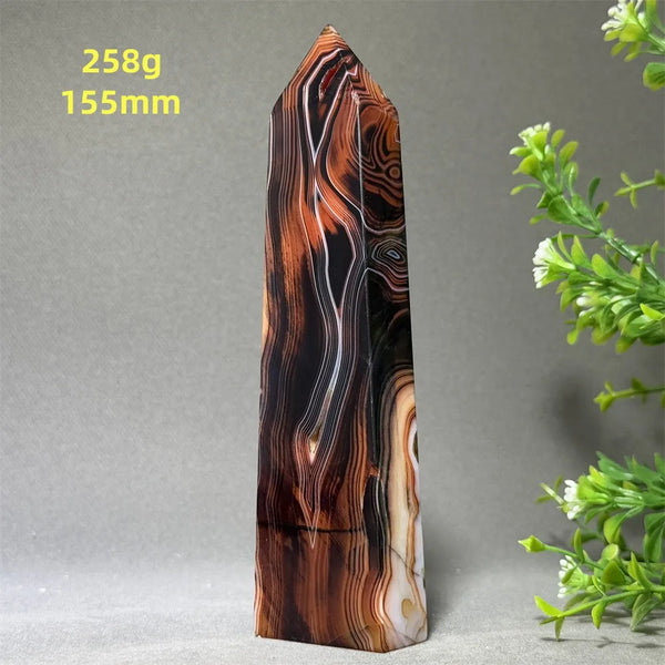 Black Red Striped Agate Obelisk-ToShay.org