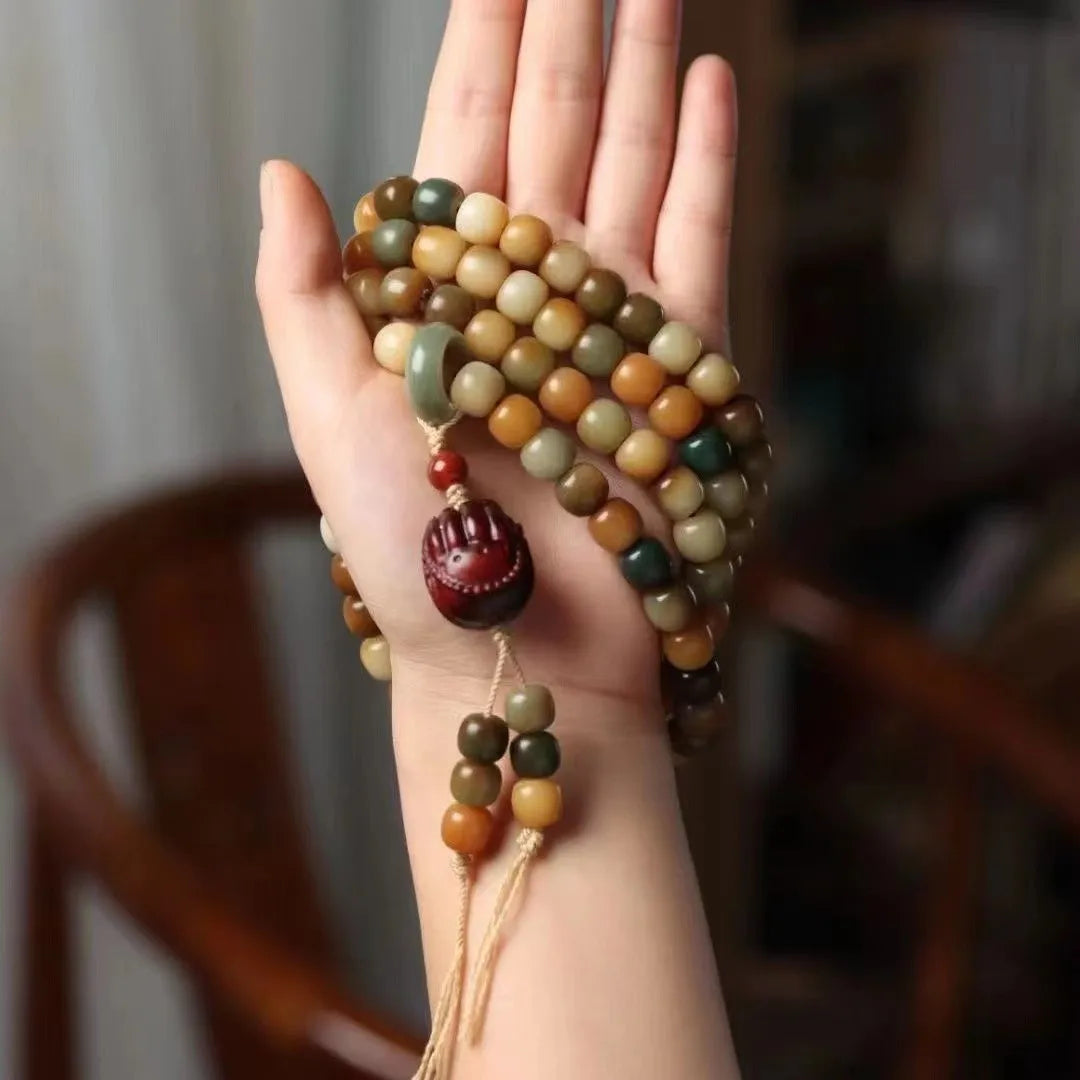 Green Jade Bodhi Bead Mala-ToShay.org