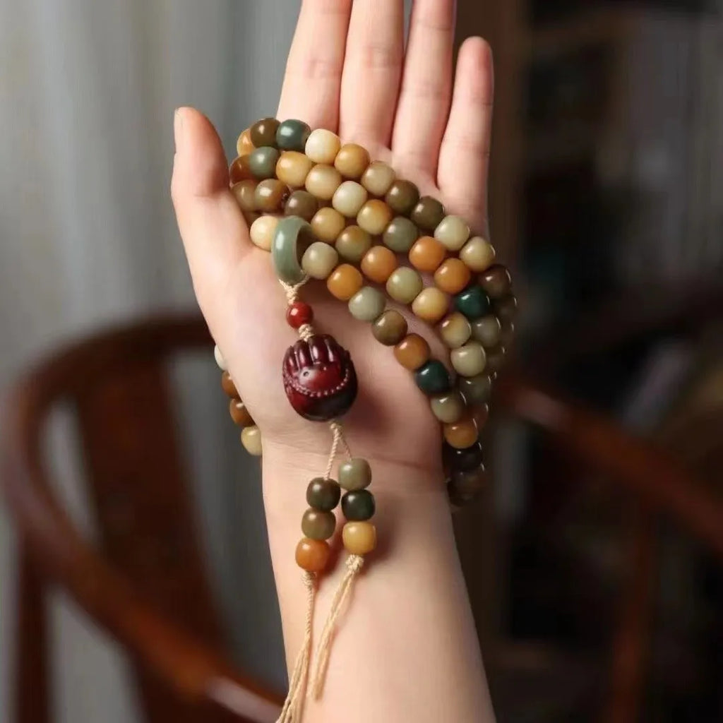 Green Jade Bodhi Bead Mala-ToShay.org