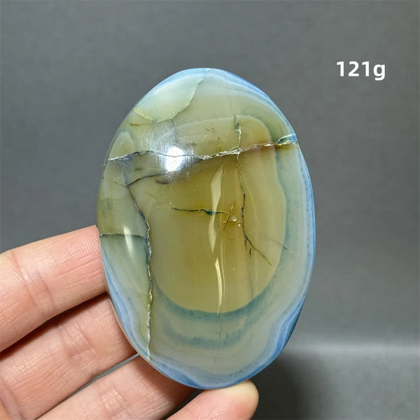 Blue Agate Palm Stone-ToShay.org