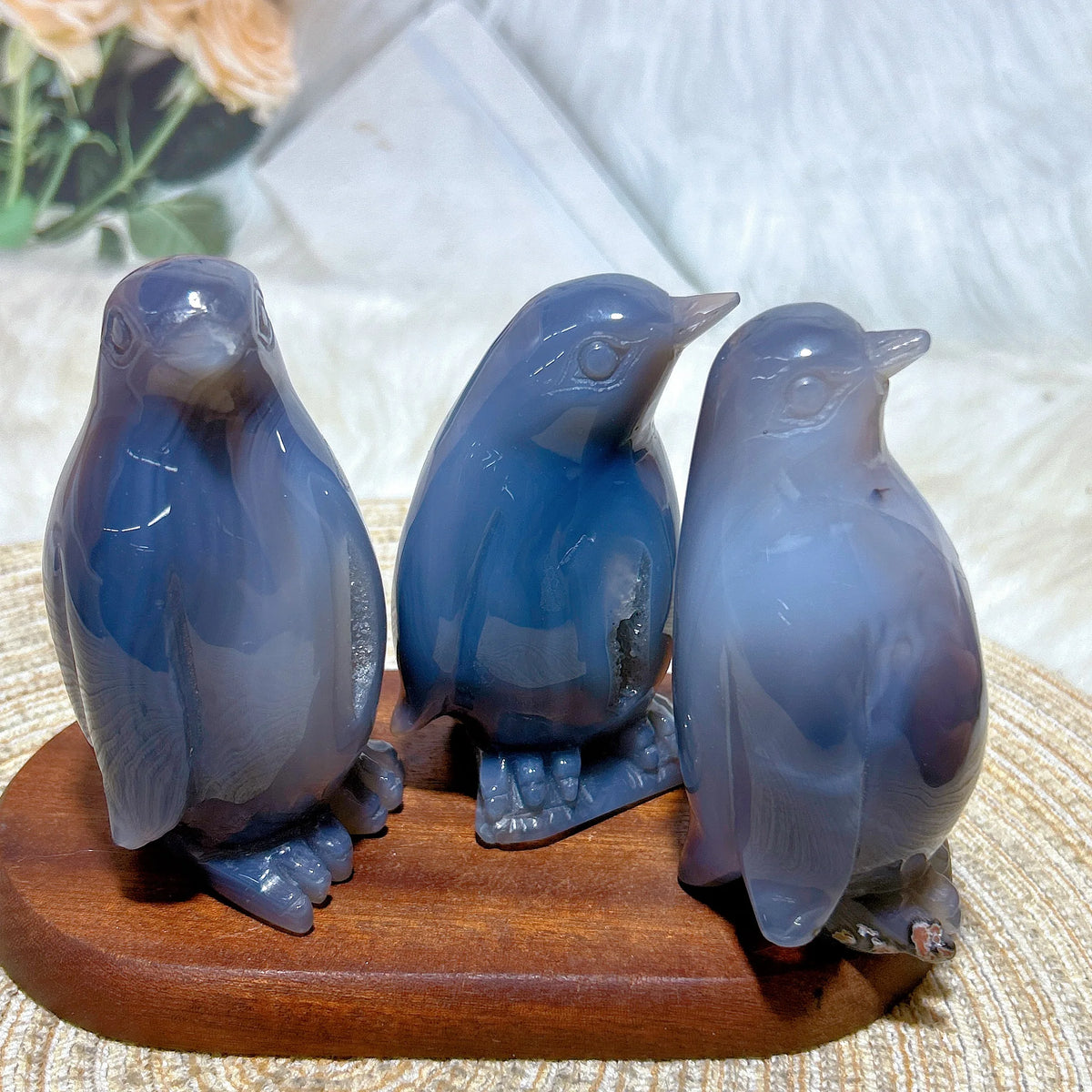 Grey Agate Geode Penguin-ToShay.org