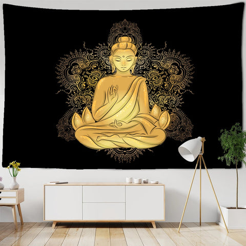 Buddha Gold Statue Tapestry-ToShay.org