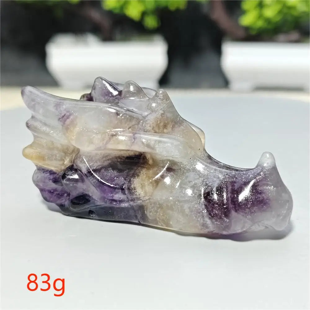 Rainbow Fluorite Dragon Skull-ToShay.org
