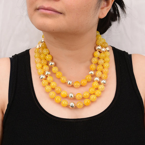 Yellow Fire Agate Necklace-ToShay.org