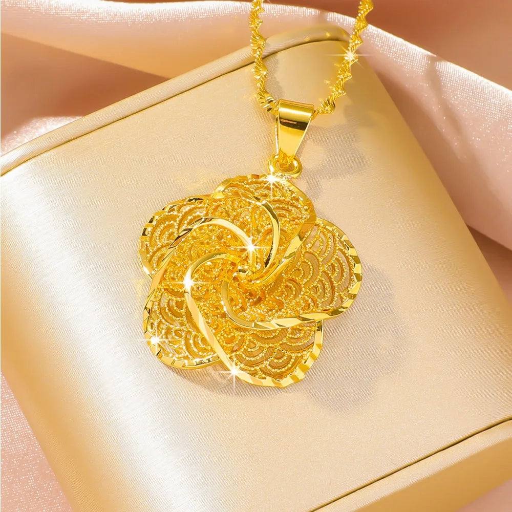 Gold Flower Pendant-ToShay.org
