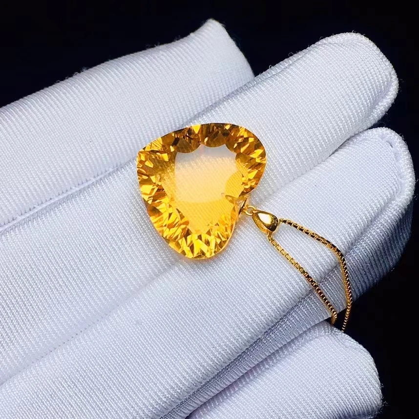 Yellow Citrine Quartz Pendant-ToShay.org