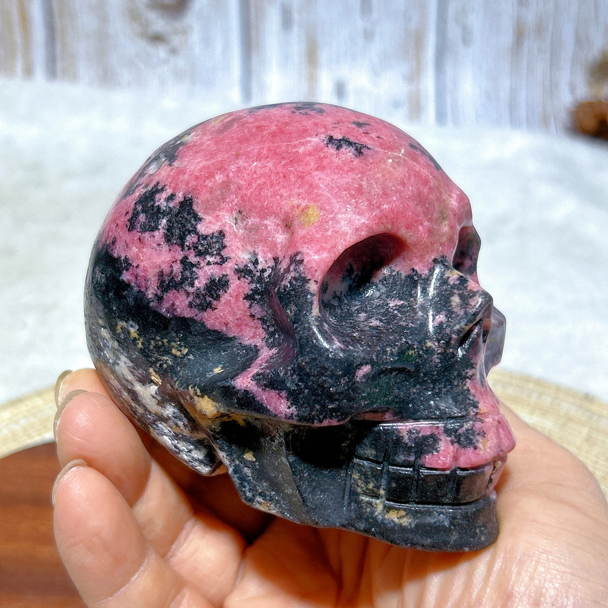 Pink Rhodonite Skull-ToShay.org