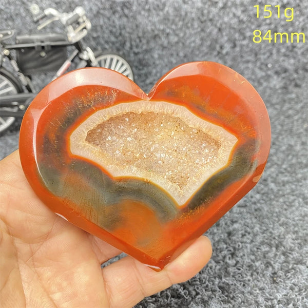 Red Agate Geode Heart-ToShay.org