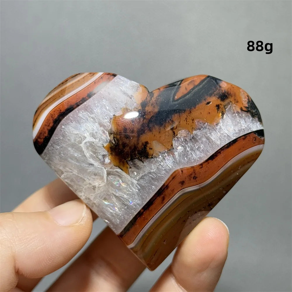 Red Black Striped Agate Heart-ToShay.org