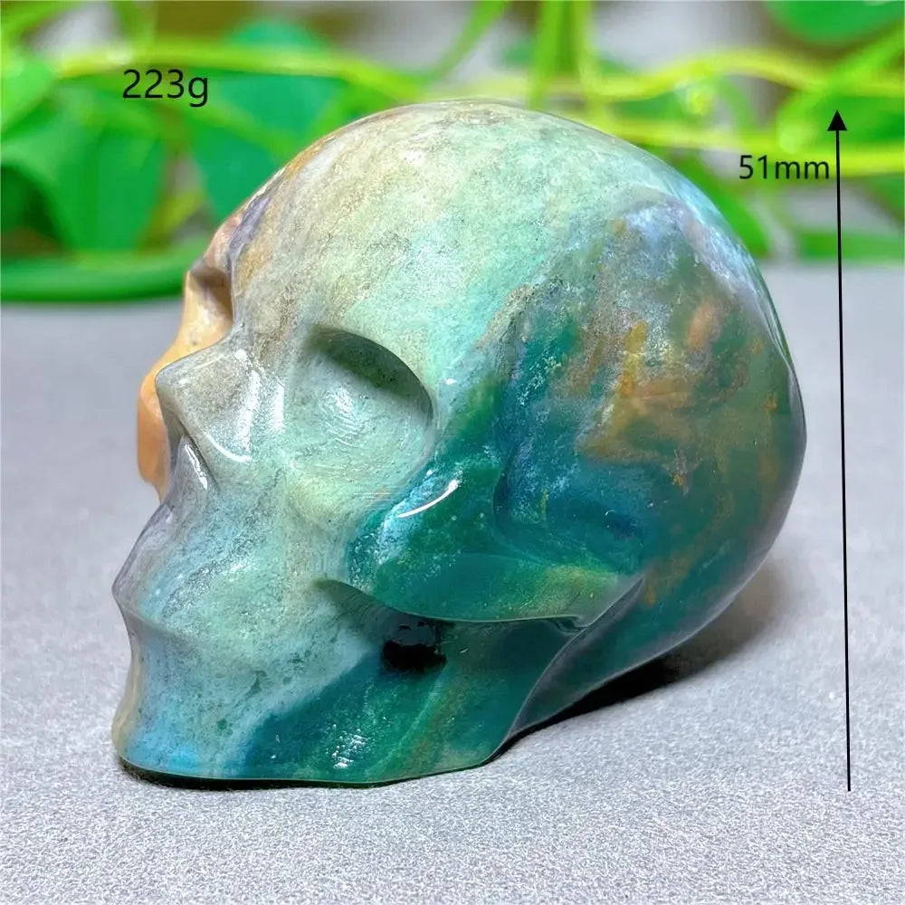 Blue Ocean Jasper Skull-ToShay.org