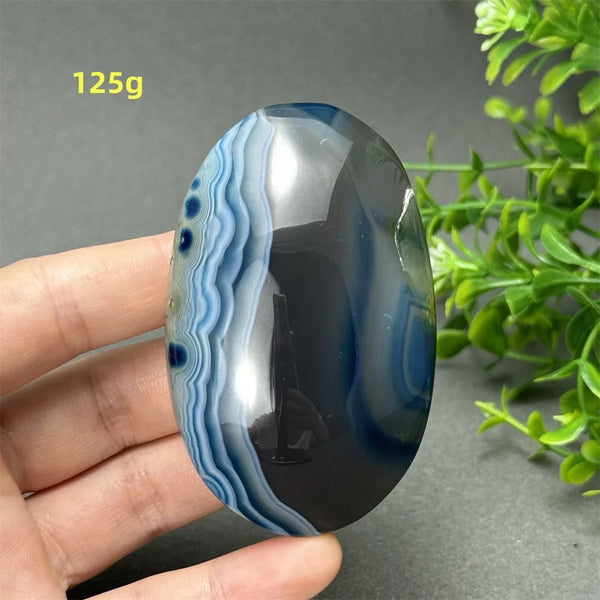 Blue Agate Palm Stone-ToShay.org