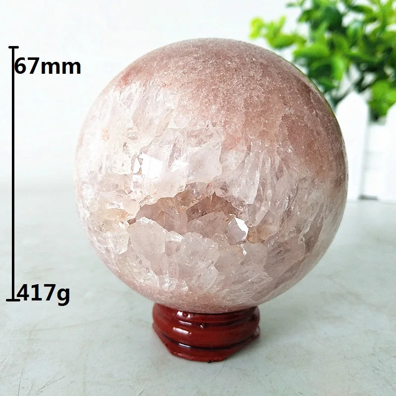 Pink Amethyst Geode Crystal Ball-ToShay.org