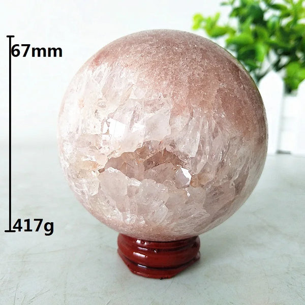 Pink Amethyst Geode Crystal Ball-ToShay.org