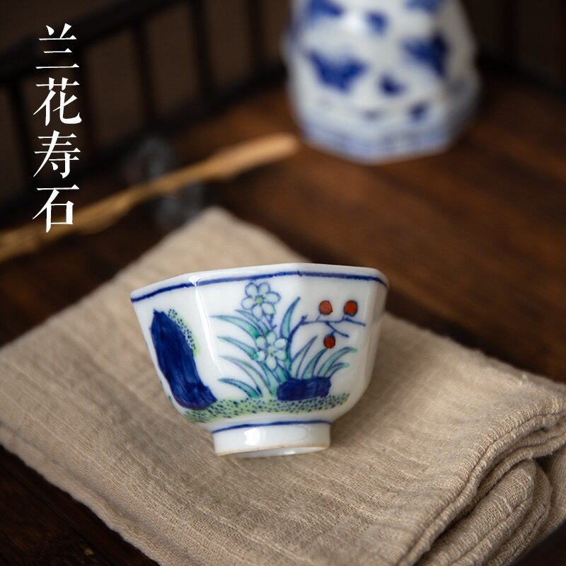 Blue White Ceramic Tea Cups-ToShay.org