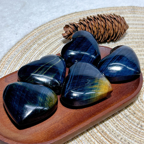 Blue Flash Tiger Eye Heart-ToShay.org