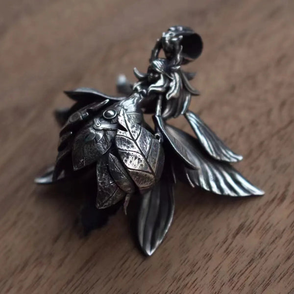 Silver Flower Fairy Pendant-ToShay.org