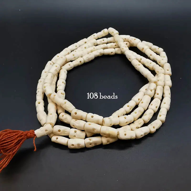 White Yak Bone Skull Beads-ToShay.org