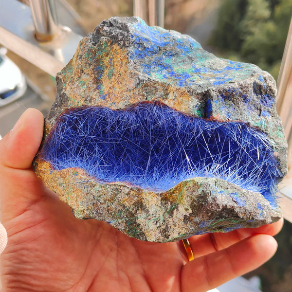 Blue Hair Azurite Geode-ToShay.org