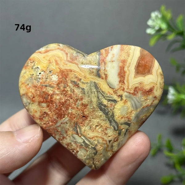 Yellow Crazy Agate Heart-ToShay.org