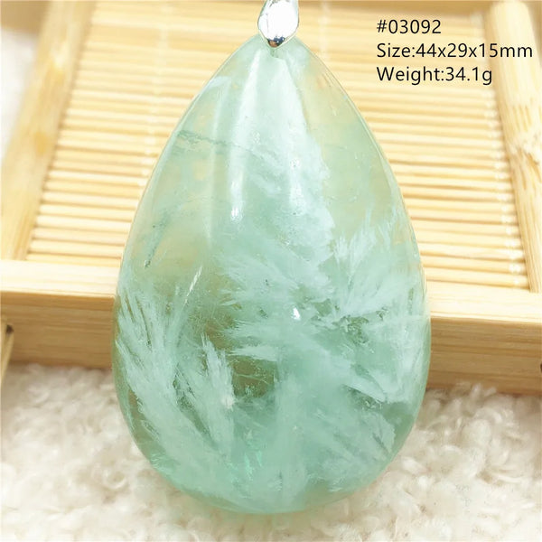 Green Feather Fluorite Pendant-ToShay.org