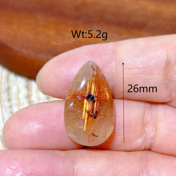 Gold Rutilated Crystal Pendant-ToShay.org