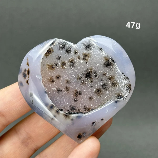Grey Agate Geode Heart-ToShay.org
