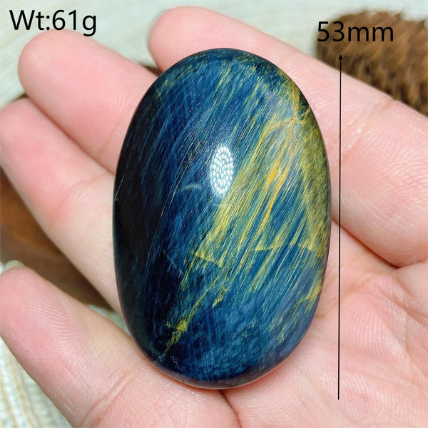 Blue Tiger Eye Palm Stone-ToShay.org