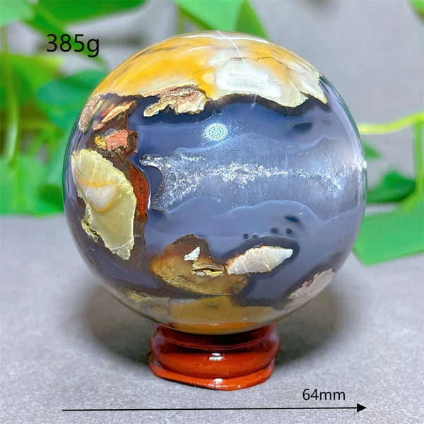 Green Fluorescent Volcanic Agate Ball-ToShay.org