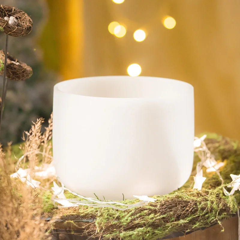 White Frosted Crystal Singing Bowl-ToShay.org