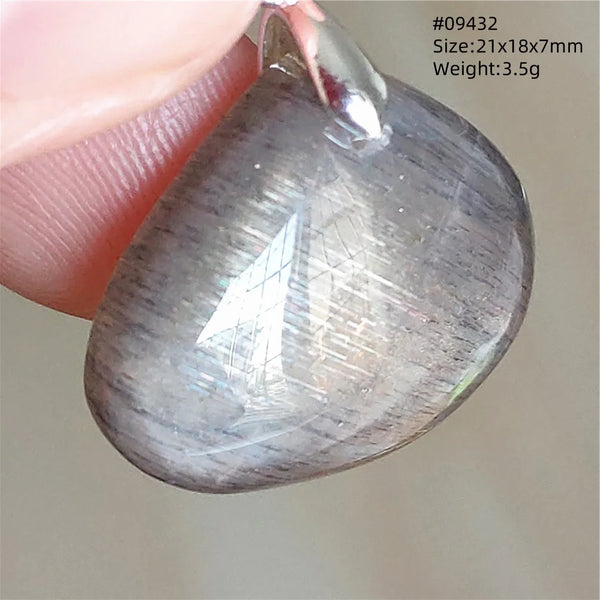 Black Moonstone Sunstone Pendant-ToShay.org