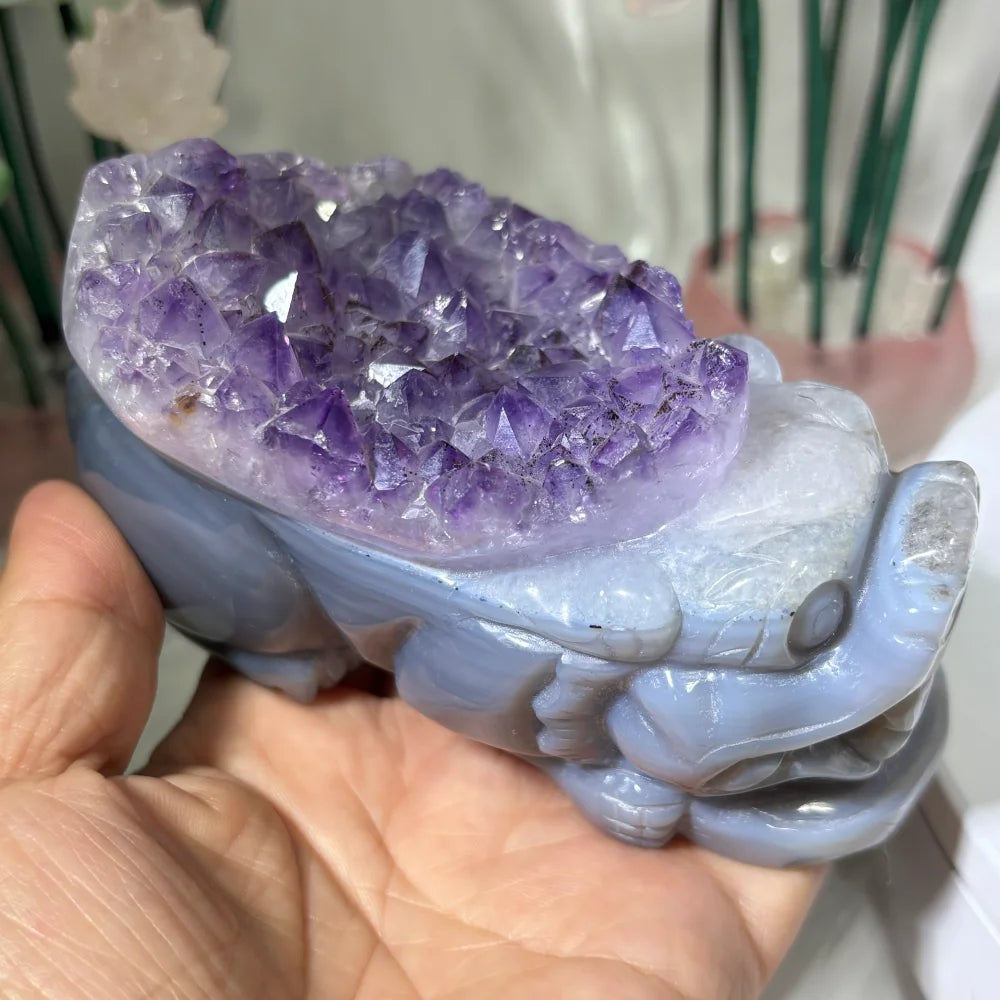 Purple Amethyst Agate Cluster Pixiu-ToShay.org