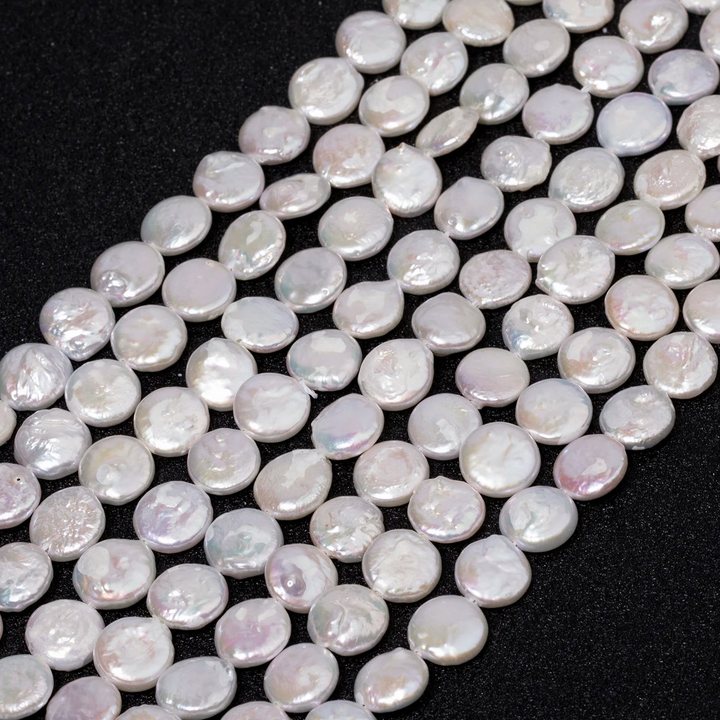 White Pearl Coin Beads-ToShay.org