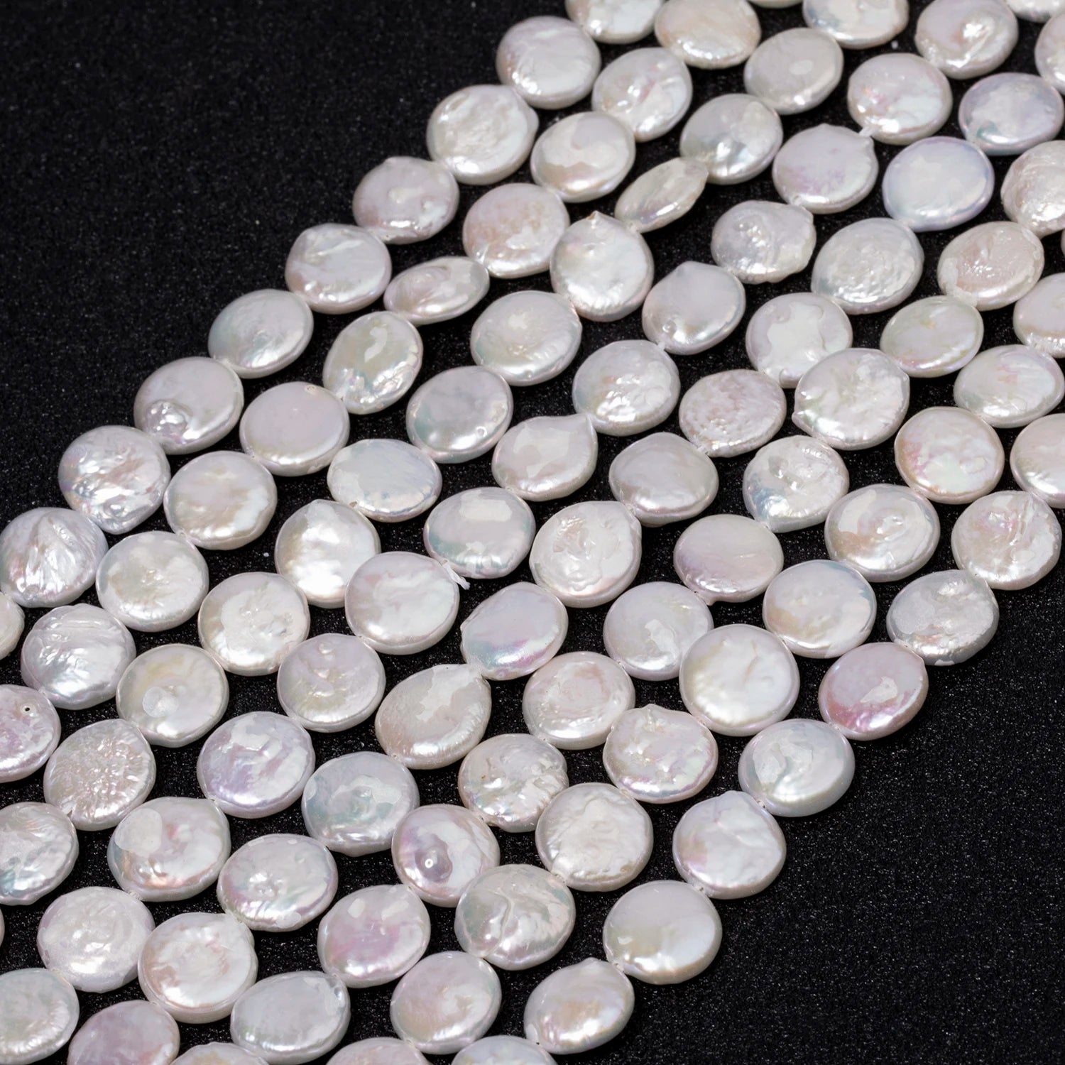 White Pearl Coin Beads-ToShay.org