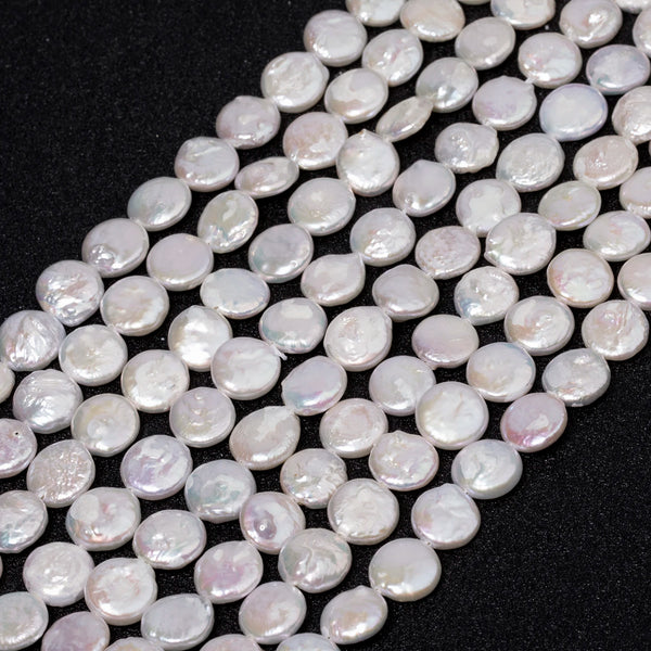 White Pearl Coin Beads-ToShay.org