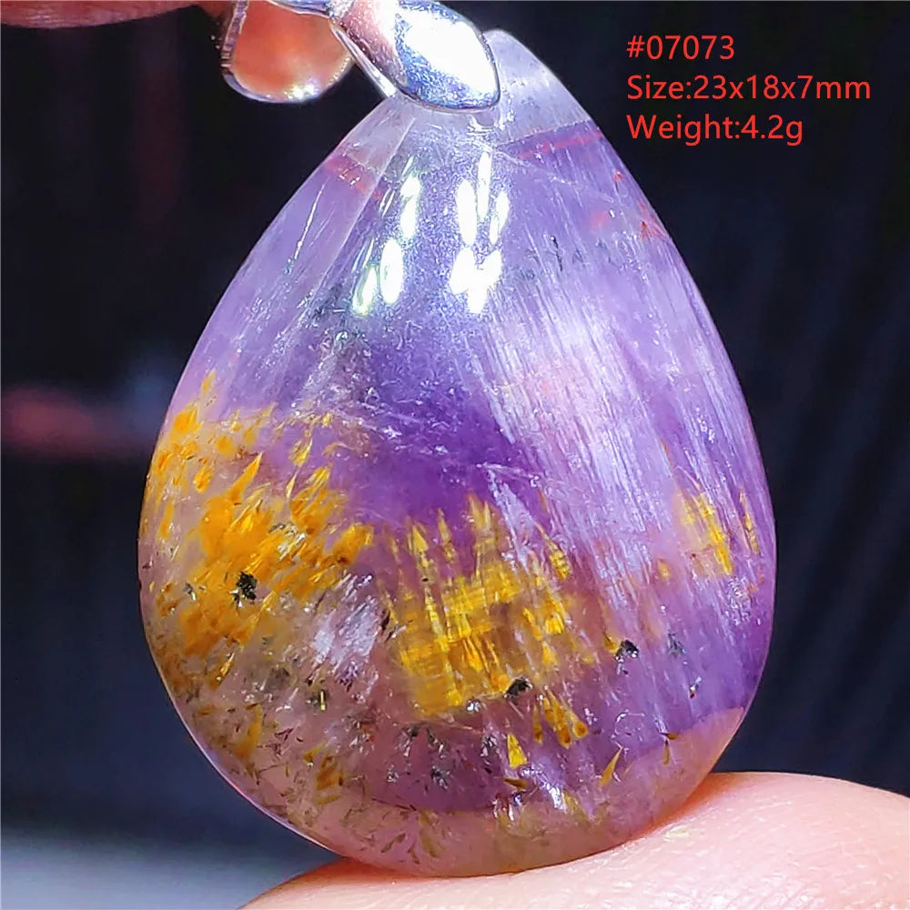 Purple Rutilated Auralite Pendant-ToShay.org