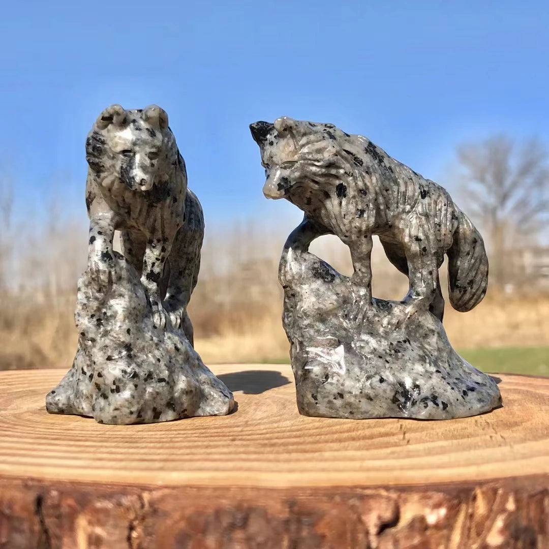 Grey Yooperlite Stone Wolf-ToShay.org